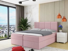 Pat matrimonial 140 cm Gunzy (Roz) (cu somieră și saltea) (cu sp. depozitare). Promo -17%. 1104124