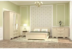 Dormitor Bavaria Set, 4 piese, pat, dulap, noptiere