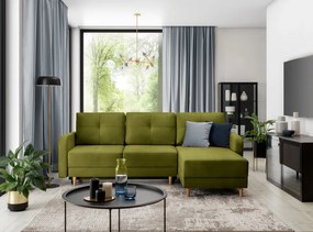 Coltar extensibil cu spatiu pentru depozitare, 240x165x90 cm, Roxi U03, Eltap (Culoare: Verde - Lukso 35)