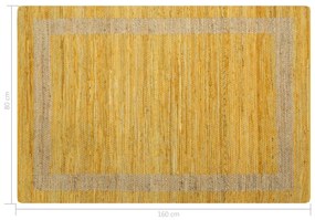 Covor manual, galben, 120 x 180 cm, iuta Galben, 120 x 180 cm