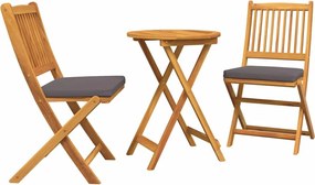 vidaXL Set Bistro de Grădină 3 pcs Maro Lemn Solid de Acacia