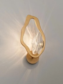 Aplica de perete LED otel auriu si sticla DENISE