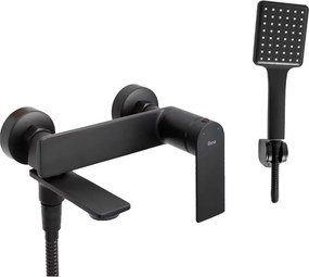 Baterie cada - dus Rea Storm monocomanda negru mat cu set de dus