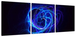 Tabloul cu ghem albastru abstract (cu ceas) (90x30 cm)