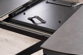 Masa extensibila Porto Ceramica gri inchis/negru mat – L120-160 cm