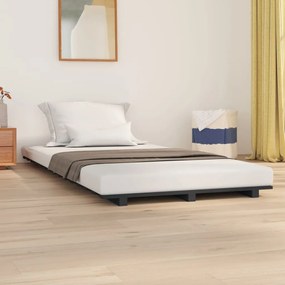 824555 vidaXL Cadru de pat, gri, 100x200 cm, lemn masiv de pin