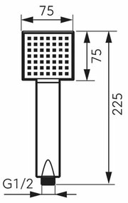 Para dus Ferro Squerto, 1 tip de jet, negru mat - S22BL-B