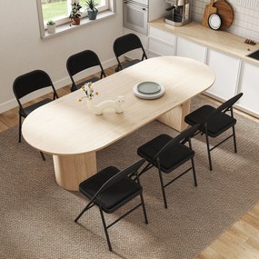 HOMCOM Set de 6 scaune pliante pentru dining scaune portabile cadru din oțel 45 x 46 x 78 cm negru | Aosom Romania