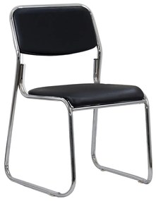 Scaun de așteptare HRC 604 negru din piele ecologică suprapozabil