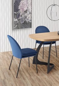 Set masa extensibila Veldon L160-200 cm + 4 scaune K443 velvet bleumarin