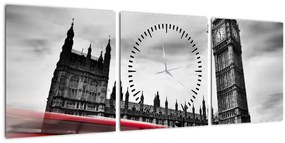 Tablou - Houses of Parliament din Londra (cu ceas) (90x30 cm)