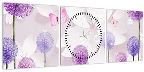 Tablou - Pe râul florilor (cu ceas) (90x30 cm)