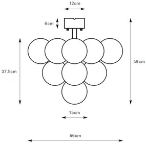 Markslöjd 108845 - Lustră aplicată MERLOT 13xG9/18W/230V Ø 56 cm negru/fumuriu