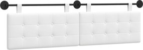 vidaXL Cap de pat suspendat Pe perete Alb 190 x 55 x 5 cm țesătură