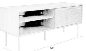 Comodă TV maro cu aspect de lemn de nuc 120x50x40 cm Stripes – White Label