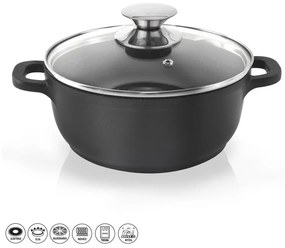 Oală din aluminiu neaderent cu capac din sticlă Orion Grande, ⌀ 24 cm