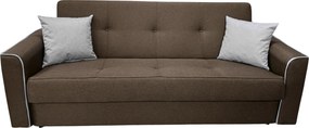 Canapea VERA extensibila, 3 locuri, lada de depozitare, stofa maro + gri, 225x90x90 Maro + Gri, Stofa