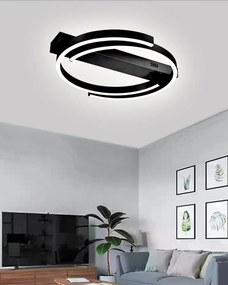 Lustră LED cu Telecomandă,Putere 76W, Negru, Eleganță Modernă și Iluminare Inteligentă