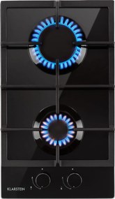 Klarstein Ignito Domino, plită de gaze, 2 arzătoare, arzător Sabaf, sticlă ceramică, negru