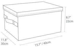 Cutie de depozitare gri din material textil cu capac 30x40x22 cm Soft Storage – Bigso