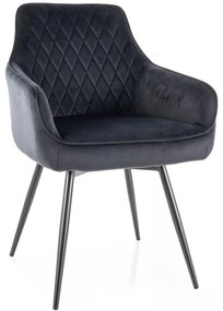 Scaun rotativ Marlo velvet negru/negru Blu19