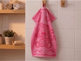 Prosop pentru copii BEBÉ ursulet de plus roz 30x50 cm