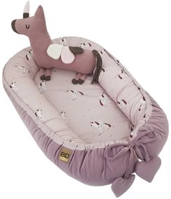 Cuib din bumbac pentru bebeluș UNICORN 90x60 cm EKO