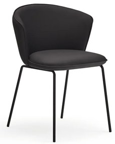 Set de scaune de sufragerie negru 2 buc. tapițat Add – Teulat