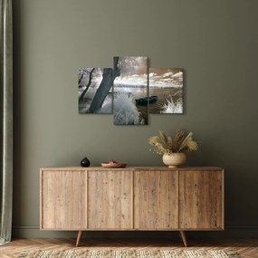 Tablou cu barca pe lac (90x60 cm)