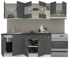 Set haaus V16, Antracit/Alb, Blat Thermo 28 mm, L 240 cm