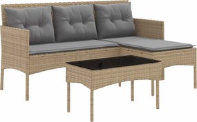 vidaXL Set de canapele pentru grădină cu pernă 2 pcs poliratan