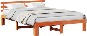 vidaXL Cadru de pat Maroniu cerat 160 x 200 cm Lemn de pin masiv