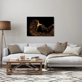 Tablou pe sticlă - Femeia din aur (70x50 cm)