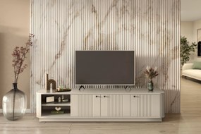 Comodă TV pe soclu Vesper 3D 187 cm - cașmir / mânere negre