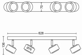 Philips 50654/30/P0 - Spot LED FERANO 4xLED/4,3W/230V