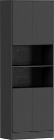HOMCOM Cămară de bucătărie 170 cm, dulap cu raft reglabil, negru aspect lemn | Aosom Romania
