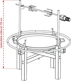 Vatră multifuncțională + grătar cu rotisor electric Avenberg KENTUCKY