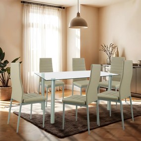 Set de masă Verna 6+1 bej-gri