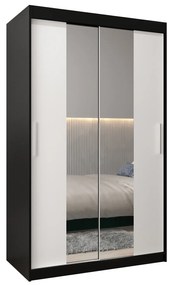 Dulap de haine 120 cm Toki 1 (negru mat + alb mat). 1064891