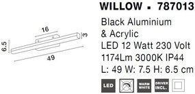 Aplica LED de perete pentru baie design modern WILLOW negru