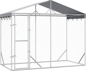vidaXL Padoc de exterior&acoperiș argintiu 3x1,5x2,5 m oțel galvanizat