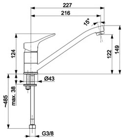 Baterie chiuvetă KFA Armatura 5243-915-00 MORRIS crom lucios
