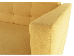 Canapea tapiţat 3 locuri, material textil muştar, AMEDIA