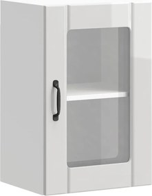 vidaXL Dulap de bucătărie cu ușă din sticlă „Lucca” alb lucios