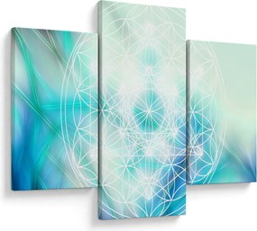 Tablou - Merkaba pe un fundal turcoaz (90x60 cm)