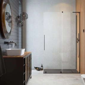 Paravan de dus tip Walk-in Radaway Furo SL GunMetal periat-transparent 80 cm sticla securizata 8 mm dreapta