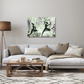 Tablou pe sticlă - Ilustrație de dansatori (70x50 cm)