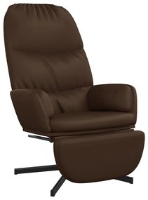 3097417 vidaXL Scaun de relaxare cu taburet, maro, piele ecologică