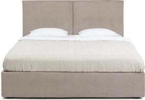 Pat dublu tapițat taupe cu spațiu de depozitare cu saltea / somieră 160x200 cm Thessa Bold - Bonami Selection