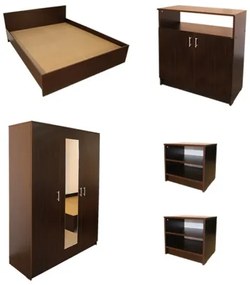 Dormitor Soft Wenge cu pat 160x200 cm